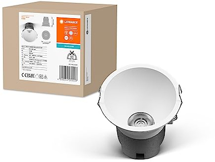LEDVANCE Downlight empotrable SPOT TWIST, blanco, 10W, 800lm, 840 WT, temperatura de color blanco frío, 90% menos consumo de energía en comparación con los downlights halógenos, 4000K