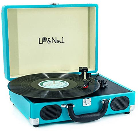 ROLTIN Tourne-Disque phonographe Bluetooth Vintage à 3 Vitesses, Tourne-Disque de Valise Portable, Enregistrement de Platine