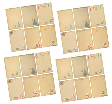 MAGICLULU 60stücke Retro Weihnachtsbriefpapier Vintage Kraftpapier Schreibpapier Für Abschlussfeiern Geburtstagsfeiern Einladungen Und Segenswünsche