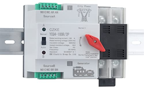 YCQ4-100R/2P carril Din monofásico ATS 220V interruptores selectores eléctricos de transferencia automática de doble potencia ininterrumpidos Cortacircuitos
