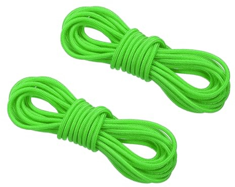 PATIKIL Archery D Loop Rope 3 Meters, 2 Pack Bow D Loop String Release Material Nock Wire Nocking Loop Buckle Ring for Compound Bowstring, Bright Green
