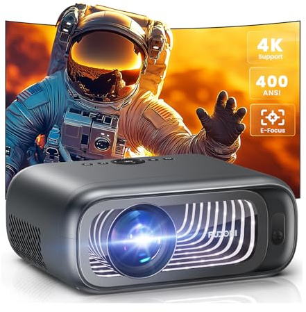 [Elektrisk fokus/auto nyckelsten] FUDONI-projektor med WiFi 6 och Bluetooth dubbelvägs, 650ANSI Native 1080P 4K stöder utomhusfilmprojektor max 300 tums skärm, för iOS/Android/TV Stick/HDMI/USB/bärbar