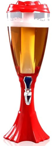 YOUMEISI Torre de Cerveza, Torre de Cerveza de Gran Capacidad de 3 L, Torre de Bebidas Colorida con Grifo, Tubo de Hielo y Luces LED, Dispensador de Cerveza for Bar Dispensador de Bebidas for Fiestas
