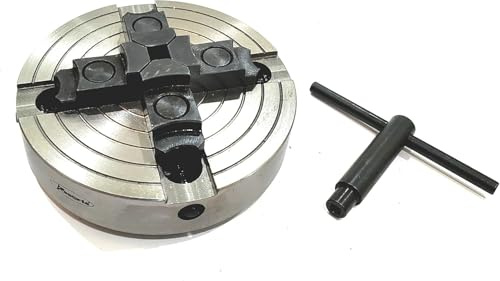 MachEl Premium-Qualität, 150 mm, Holz-Drehfutter, 4 Backen unabhängig, Befestigungsgewinde 3/4-16 mit Schlüssel