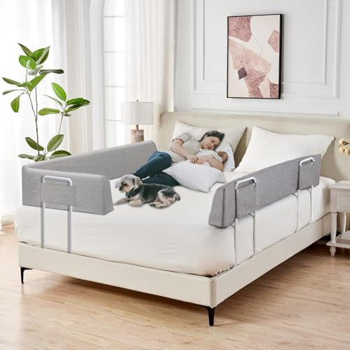 Eldzenith Rausfallschutz Bett, Für Süße Träume & Sicheren Schlaf, 40-60 cm Höhenverstellbar & Verformbar Rausfallschutz Boxspringbett, Bettgitter Rausfallschutz für Familienbett Kinderbett (150 cm)