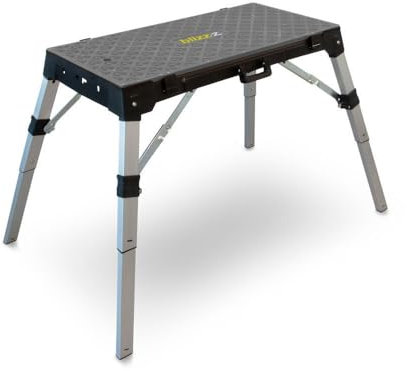 blizz-z 4-in-1 Multifunktions Arbeitstisch Maße 98 x 52 cm | verstellbar klappbar tragbar | universell als Werkbank, Transportroller & Werktisch einsetzbar | für komfortables rückenschonendes Arbeiten