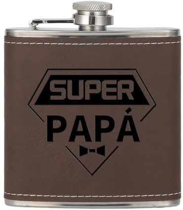 Regalo Papa-Petaca Personalizada,Rainsar Petacas de Alcohol de Acero Inoxidable,Portátil petaca whisky para Escalada,Camping,Senderismo,Viajes,Regalo Padre Cumpleaños,Regalos Originales para Papa