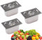 Lot de 3 bols à paner, récipient GN avec couvercle, récipient gastronorme, en acier inoxydable, pour côtelettes, récipient résistant à la chaleur, 17,5 x 11 x 10 cm