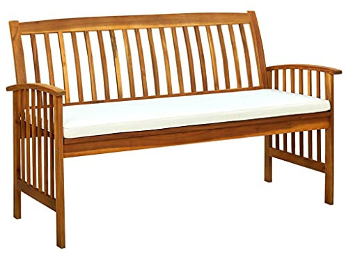 XINCXIN Gartenbank, loungesofa Outdoor balkonbank gartenbank wetterfest Bank Garten Geeignet für Porch Patio Garden Balcony mit Kissen 147 cm Massivholz Akazie