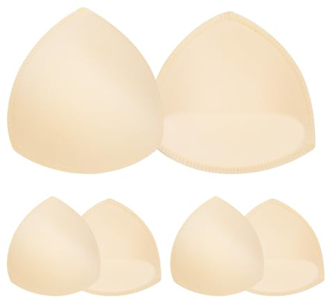 Xthrotsenk 3 paia di inserti per reggiseno, inserti per reggiseno, inserti per reggiseno sportivo, inserti triangolari, rimovibili, traspiranti, morbidi, color pelle, inserti per reggiseno, coppa