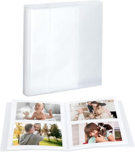 Fotoalbum Einsteckalbum Transparent mit 40 Seiten Fotobuch Zum Einstecken Klein Fotoalbum Mit Folientaschen Photo Album Fasst 80 Fotos im Format 10x15CM Fotomappe Postkartenalbum Einsteckfotoalbum