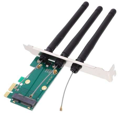 DIYEAH Adaptateur Pcie vers Pci pour Carte Wi-FI, Carte Réseau sans Fil pour Ordinateur de Bureau, Installation Facile, Double Antenne, Connexion Stable