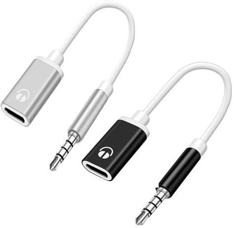 Dranng Câble USB-C 3,5millimètre, 2 Pièce Jack Adaptateur Casque, Câbles Audio Mâle Type C Femelle, Écouteur À Tête Plate Femelle Type C