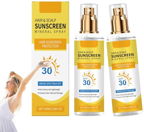 2 st hår- och hårbotten solskyddsspray SPF 30, håll håret levande och fuktigt, lätt och stärk hårbotten, avancerad mineral solskyddsspray