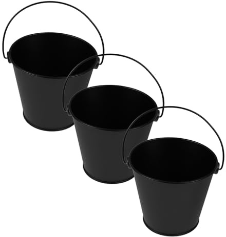 WEKADRIN 3 Piezas Cubo de Grasa para Barbacoa de Hojalata Resistente de Diseño Fácil de Limpiar para Exterior