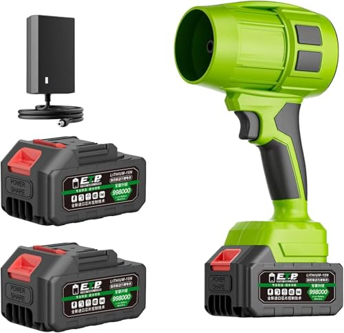 Souffleur Ultra Léger, Ultra Puissant, pour Le Soufflage des Feuilles, Le Nettoyage du Patio, L'Élimination De La Poussière (2 Batteries)