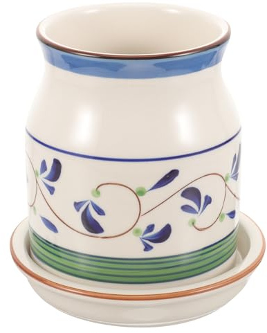 HOMSFOU Soporte de Cerámica para Secar Cubiertos y Vajilla, Escurridor Compartimentos para Palillos y Utensilios de Cocina Doméstica, Adecuado para Encimera