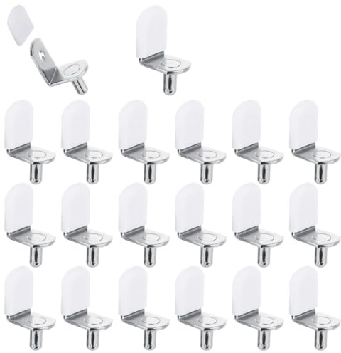 20 Pezzi Reggimensola Vetro, Supporto per Mensole Perno, Staffe Angolare in Acciaio Inox, Sturdy Angle Support for Shelves, Staffa di Angolo Retto per Mobili, Armadi, Librerie, Legno