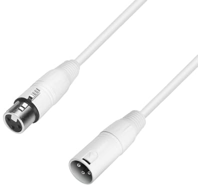 Adam Hall Cables 4 STAR MMF 1500 SNOW - Mikrofonkabel, 3-Pol XLR male auf 3-Pol XLR female, weiß, 15m