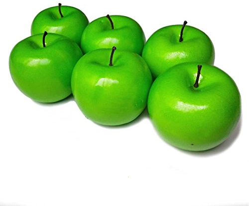 Lorigun 6 Stücke Künstliche Grüne Äpfel Simulation Gefälschte Obst Foto Requisiten Dekoration
