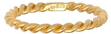 Nenalina Ring Silber 925 Damen vergoldet Silberring 2 mm Damenring polierte Oberfläche Gold Stapelring