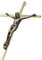 ACHIBANG Cruz de pared de crucifijo, cruz católica delgada de metal, decoración de pared, 25,4 cm, oro brillante