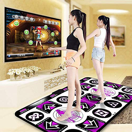 XBSLJ Kindertanzmatten Doppelte rutschfeste Tanzmatte, Faltbare drahtlose AV-Videospiel-Yogamatten mit Rezeptor und Doppelgriffen, HD-TV-Computer für Erwachsene/Kinder mit doppeltem Verwendungszweck