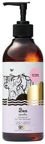 YOPE - Naturlig duschgel syren och vanilj - återfuktande stärkande försiktigt renande - med vegetabiliska ingredienser neutral pH - 400 ml