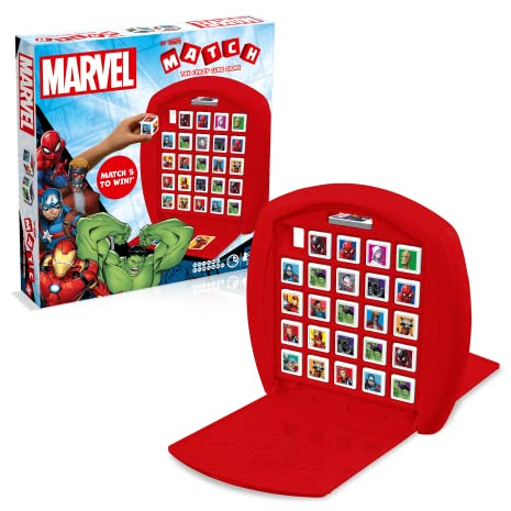 Top Trumps Match Marvel Avengers The Crazy Cube Game, play with superheroes including Spider-Man, Black Widow, Iron Man and Captain America, travel board game, gift for ages 4 plus