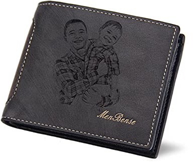 Angry Egg Boy Brieftasche Foto Personalisierte Herren Leder Geldbörsen mit Namen Gravierte Jungen Karte Brieftasche für Vatertag Weihnachten Familie Freund