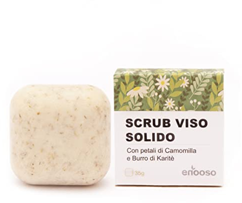 Nettoyant visage Enooso Gommage exfoliant solide à l'aloès et aux pétales de camomille artisanale 100% naturel et végétalien pour un peeling et des soins de la peau écologiques