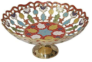 BRACOP Frutero De Metal Fruta Vintage para Encimera Placa De Metal Tazón Redondo Decorativo Frutero Moderno Soporte De Pastel De Metal Frutero Utensilios De Cocina Decoración De Mesa Regalo