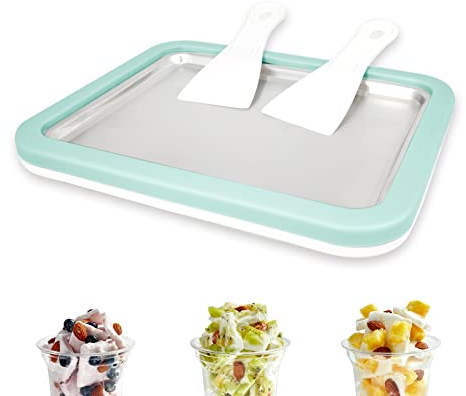 climafusion Macchina per il Gelato, Gelateria Con 2 Spatole, 26 x 21cm Macchine per gelato Soft Yogurt, gelato fatto in casa fai da te, Macchina Gelato Casa (Verde, One Size)