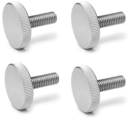 Ganter Standardelement | platta räfflade skruvar | räfflade skruvar (låg form) | DIN 653-M5-20-NI | 4 stycken | rostfritt stål | gänga: M5 x 20
