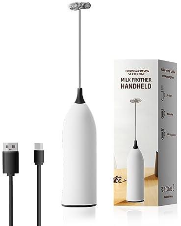 Handaufschäumer für Kaffee, wiederaufladbar, Handaufschäumer, verstellbarer Handmilchaufschäumer für Cappuccino, heiße Schokolade, Smoothies, Eiermischung
