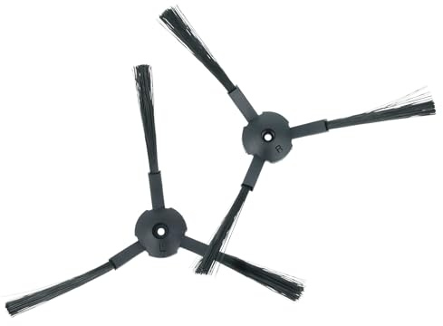 vhbw 2x Seitenbürste kompatibel mit Zaco A6 | A6s, V5s, V3, V5, V3s, V5s Pro, A4, A4s Saugroboter - Reinigungsbürsten Set, links/rechts, schwarz