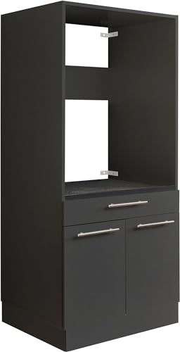 möbelando Waschmaschinenumbauschrank >LAUNDREEZY< in anthrazit - 67,5x162x67,5 (BxHxT)