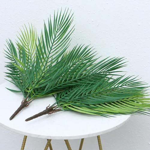 GeRRiT Lot de 2 fausses feuilles de palmier chrysalidocarpus lutescens à 9 têtes - Plante verte artificielle pour ameublement de la maison - Décoration extérieure de mariage