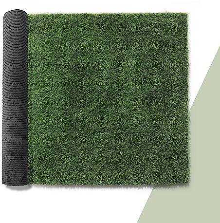 Paco Home Kunstrasen für Garten Balkon Terrasse Rasenteppich Indoor Outdoor Teppich Natürlich Weich Natur Optik Waschbar, Model:25mm, Größe:100x150cm