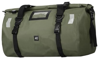 predolo Motorrad-Hecktasche, wasserdichte Satteltasche, Trockentasche, Gepäckträgertasche für das tägliche Pendeln mit dem Motorrad, Grün 66L