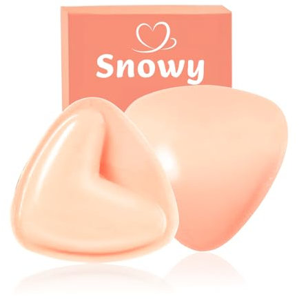 Snowy Sticky Bra Inserts,Reusable and Waterproof Double Sided Push Up Sticky Bra for Women Dresses Bikinis (Skin, A-B)