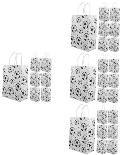 LALAFINA 96pezzi Pz Borse Di Carta Manici Per Feste Di Calcio Sacchetti Per Compleanni e Eventi Sportivi Per Candy Bar e Bomboniere Design Festivo e Pratico
