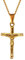 DVRK ® Crucifijo Colgante Hombre Oro 18k con Base Acero Inoxidable 316L - Collar Cruz Hombre Resistente al Agua - Idea Regalo Chico, Cross Necklace, Crucifix, Gold Necklace, Gift
