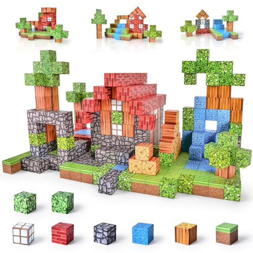 Ulikey Magnetic Blocks Enfant, 80 Pièces Construction Magnetique Enfant 2.5CM Jeux de Construction Magnétique Forêt Cube Magnétique pour Enfants 3 4 5 6 7 8 9 10 Ans (Aventure en Forêt)