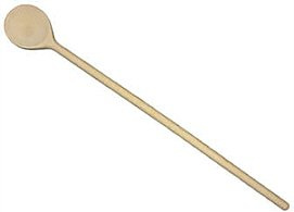 SeleXions Grande cuillère de cuisine ronde en bois de hêtre 60 cm