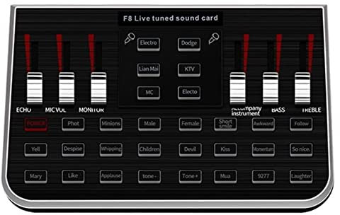FHPEWXDG Mélangeur Audio Professionnel, équipement Externe de téléphone Portable en Direct, Carte Son en Direct, 6 Modes, mélangeur Vocal, Microphone, webcast