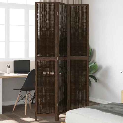 Mobilier d'extérieur Paravent 3 panneaux en bois massif marron foncé