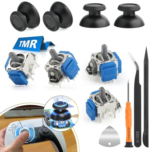4Pack Joysticks for PS5 TMR Electromagnetic Joystick Replacement for Sony PlayStation 5 PS5 Controller Anti-Drift Sticks with Thumbstick Accessories Parts with Repair Tools