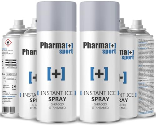 PHARMA+SPORT Ghiaccio Spray Sport - Istantaneo, Effetto Freddo, Dispositivo Medico Classe I, 400ml Confezione da 6 Pezzi