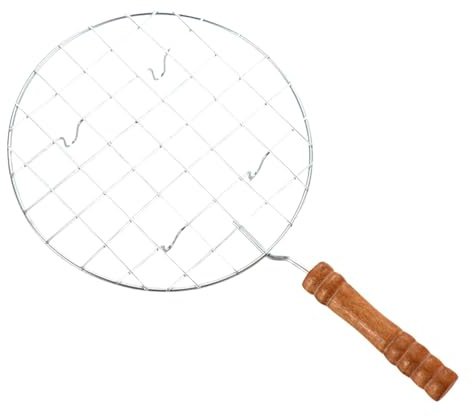 Étagère à rôtir - Tensions de grillage en acier inoxydable - Support de cuisson en acier inoxydable - Grille-pain rond avec poignée